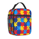 Axyaa Colorful Puzzle Piece Lunch Bag - Water-resistant Thermal Bento Tote