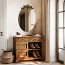 Axyaa Baroque Decor Oval Wall Mirror 70/80/90cm for Bathroom Bedroom Hallway