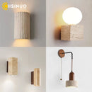 Axyaa Yellow Travertine Stone Wall Sconces for Home Bedroom and Living Room