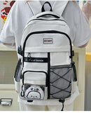 Axyaa Retro Japanese Youth Double Shoulder Backpack for Middle and High School Students