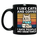 Axyaa Black Cat Coffee Mug, 11oz Ceramic Tea Cup