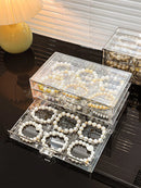 Axyaa Crystal Bracelet Storage Box: Beaded Jewelry Display Drawer Organizer