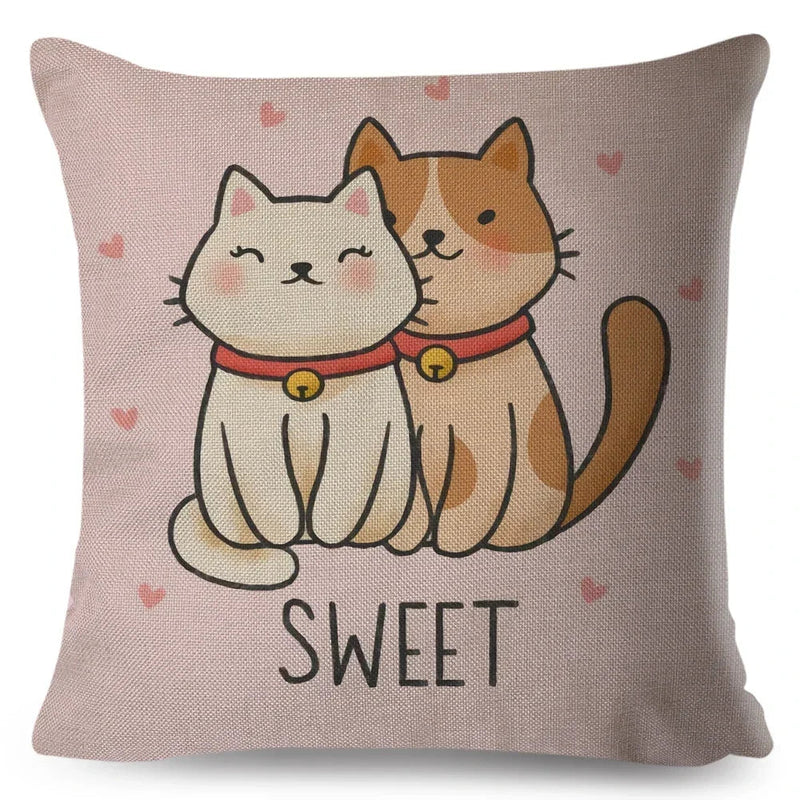 Axyaa Cartoon Cat Cushion Cover 45x45cm