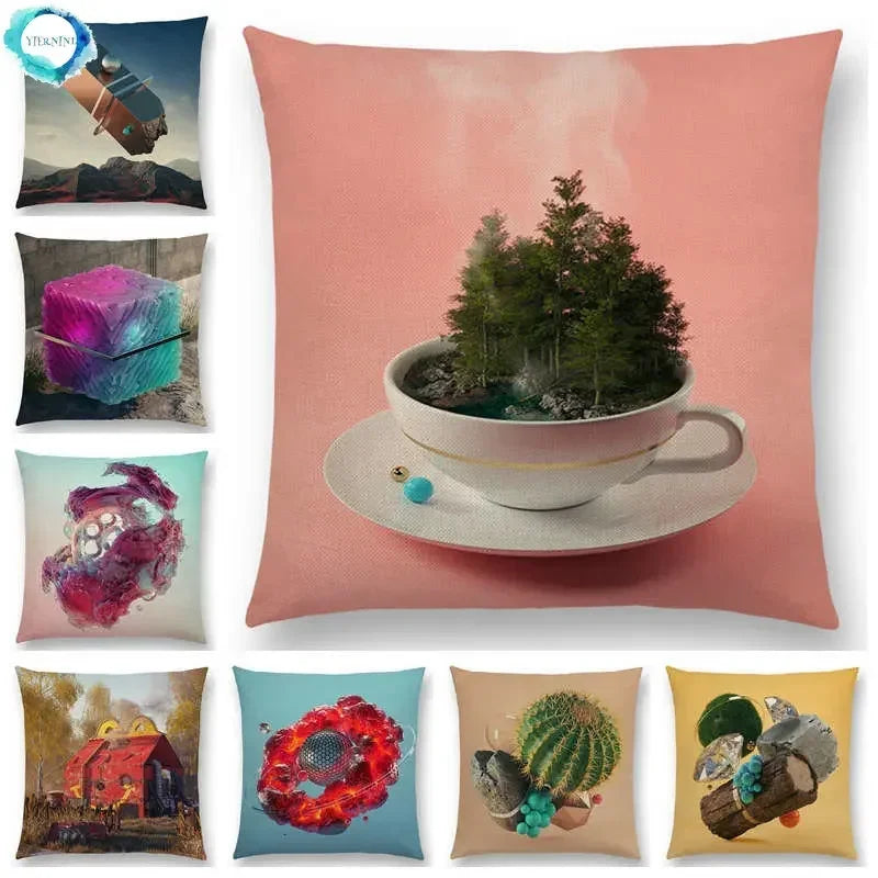 Vivid Axyaa 3D Print Spar Metal Sofa Cushion Cover Suite