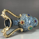Axyaa Song Dynasty Gilded Gemstone Double Dragon Vase for Home Living Room Decor