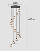 Axyaa Modern Ring Stairs LED Pendant Chandelier for Living & Dining Room Lighting