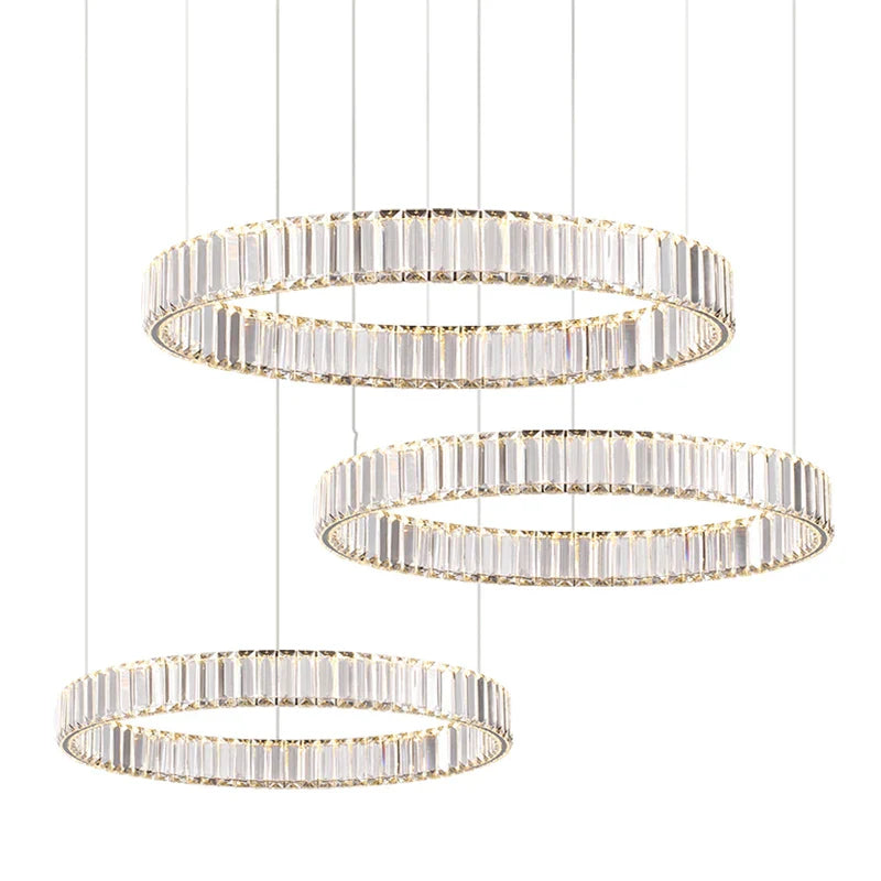 Axyaa Crystal Chandeliers: Luxury Villa Staircase LED Lighting