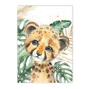 Axyaa Jungle Animals Custom Name Wall Art Poster Canvas Painting Nursery Decor