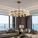 Axyaa Crystal Metal LED Pendant Light for Vintage Living Room Atmosphere