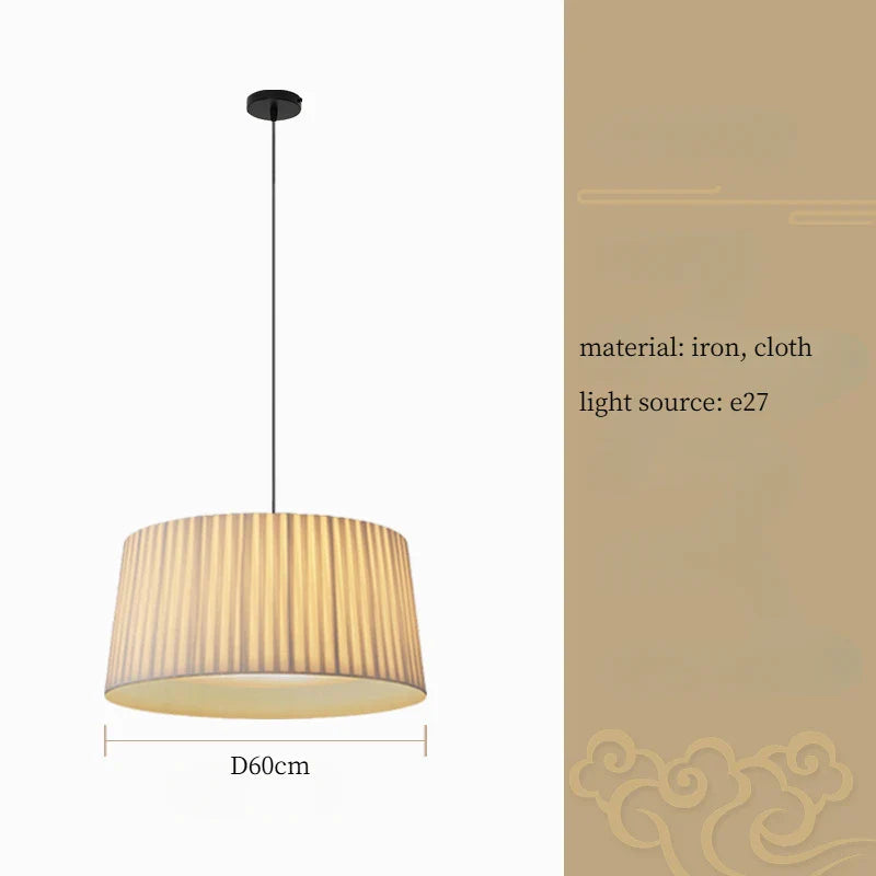 Axyaa Wabi Sabi Fabric Pendant Lights Nordic Style Chandeliers