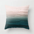 Axyaa Teal Blue Geometric Pillow Cases with Letter Leaves Plant Print, Deer Animal Design.