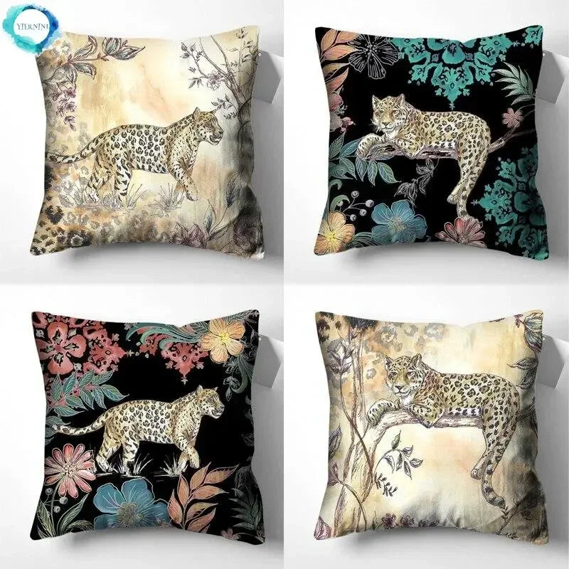 Axyaa Tiger Print Pillowcase - Decorative Sofa Cushion Cover Home Decor