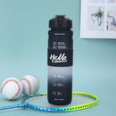 Axyaa Gradient Plastic Water Bottle 1000ML - Leakproof & Motivational Straw Drinking Bottle