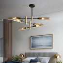 Axyaa Sputnik Glass & Iron Chandelier: Elegant Nordic E14 Lighting for Dining, Bedroom & Kitchen