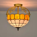 Axyaa Vintage Europe Glass Chandelier Retro Stained Lighting for Home