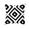Axyaa Black & White Plaid Wave Stripe Checkerboard Print Throw Pillow Case