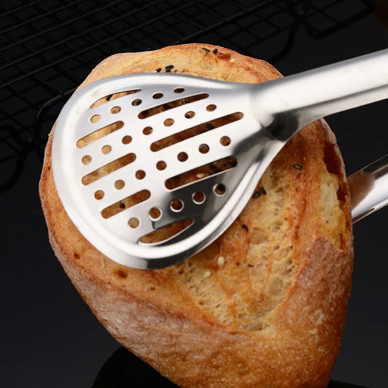 Axyaa Stainless Steel Food Tongs with Long Handle for Kitchen