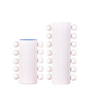 Axyaa Abstract Geometry Ceramic Vase Embossed White Beads Home Decor Gift