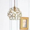 Axyaa Nordic Glass Lamp: Warm Maiden Heart Copper Chandelier for Bedroom and Corridor