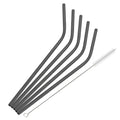 Axyaa Metal Drinking Straws Set - Eco-friendly Stainless Steel, 6pcs Bent Reusable Straw Kit