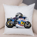 Axyaa Cartoon Sport Motorcycle Cushion Cover - Super Soft Plush Pillow Case