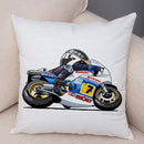 Axyaa Cartoon Sport Motorcycle Cushion Cover - Super Soft Plush Pillow Case