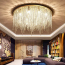 Axyaa Square Crystal Ceiling Light: Luxury Gold Chandelier for Living Room, Bedroom LED Decor