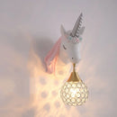 Axyaa Nordic Unicorn Wall Lamp Kids Bedroom Sconce Light Fixtures