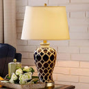 Blue Ceramic Lamp for Bedroom or Living Room Decor - Axyaa Brand