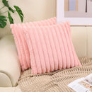 Axyaa Luxe Faux Fur Striped Throw Pillow Cover for Home Decor