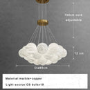 Axyaa White Marble Balls Chandelier - Luxury LED Lighting Fixture for Home Decor