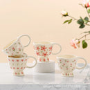 Axyaa Ceramic Breakfast Cup Goblet Mug Oat High Value Small Fresh Floral Cream