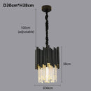 Axyaa Luxury LED Crystal Chandelier for Living & Dining Room - Black Tube Design