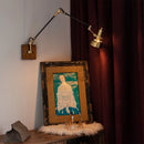 Axyaa Swing Arm Wall Lamp, Mid Century Modern Bedroom Reading Light
