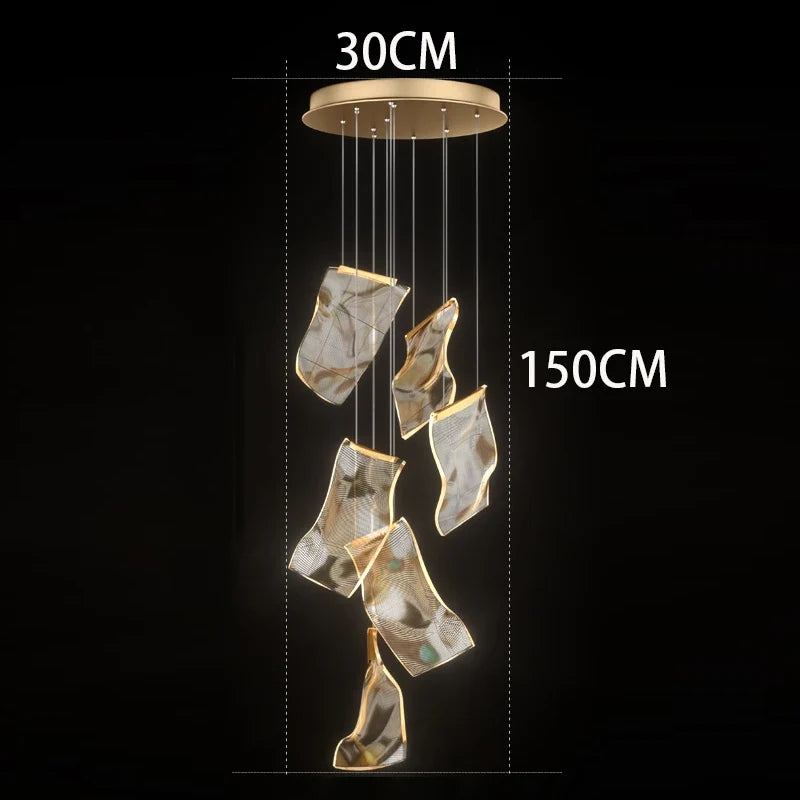 Axyaa Staircase Chandeliers LED Pendant Light Lamps for Modern Living Room
