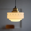 Axyaa Round Glass Chandelier: French Nordic Luxury Pendant Lamp - Minimalist Home Decor LED Hanging Lights