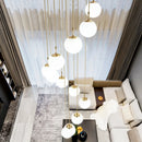 Axyaa Modern Stair Chandelier LED Ceiling Pendant Light for Indoor Living Room