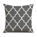 Axyaa Grey Geometric Linen Cushion Cover for Sofa Living Room Decor
