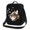Axyaa Butterfly Cat Insulated Lunch Bag - Reusable Thermal Cooler Tote