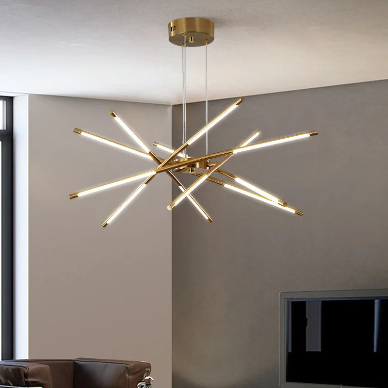 Axyaa Stick Shape Chandelier for Living Room LED Lighting Fixtures