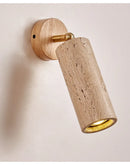 Axyaa Yellow Travertine Headboard Wall Lamp, Vintage Rotatable Reading Light