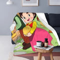 Heidi Alps Fleece Blanket Soft Cozy Throw Bedding for Sofa by Axyaa