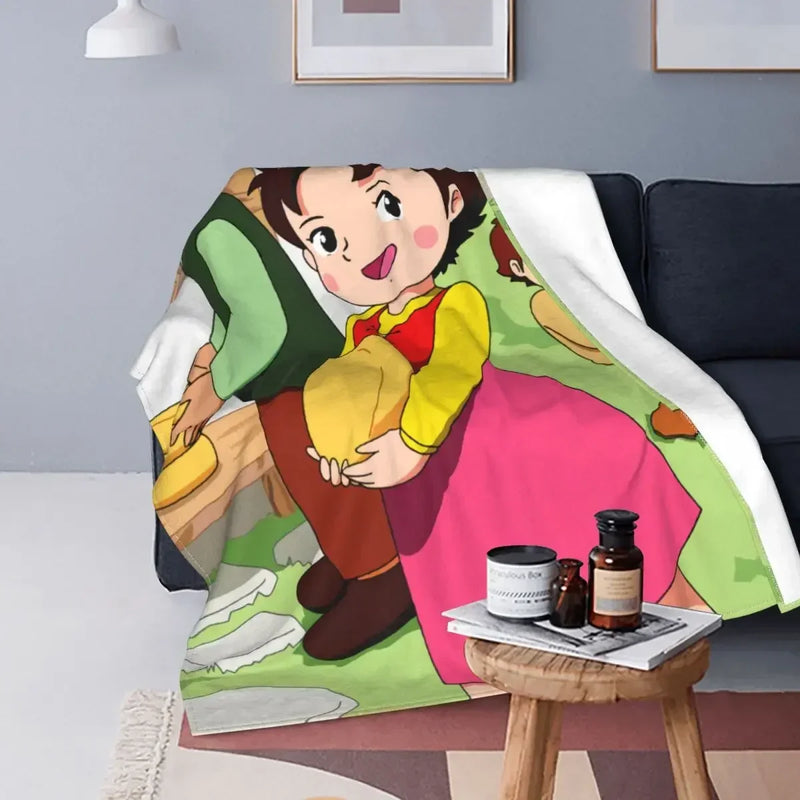 Heidi Alps Fleece Blanket Soft Cozy Throw Bedding for Sofa by Axyaa
