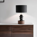 Axyaa Wood Fabric LED Table Lamp: Nordic Style Luxury Home Decor for Study, Bedroom Desk