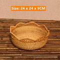 Rattan Basket Snack Bread Fruit Tray by Axyaa