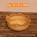 Rattan Basket Snack Bread Fruit Tray by Axyaa