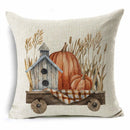 Axyaa Pumpkin Plant Linen Throw Pillowcases for Home Decor