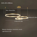 Axyaa Modern Acrylic LED Ring Chandelier for Home & Restaurant Decoration