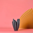 Axyaa Black Texture Irregular Ceramic Vase for Home Decoration