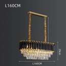 Axyaa Black Gold Metal LED Chandelier Modern Lustre Crystal Hanging Lamp